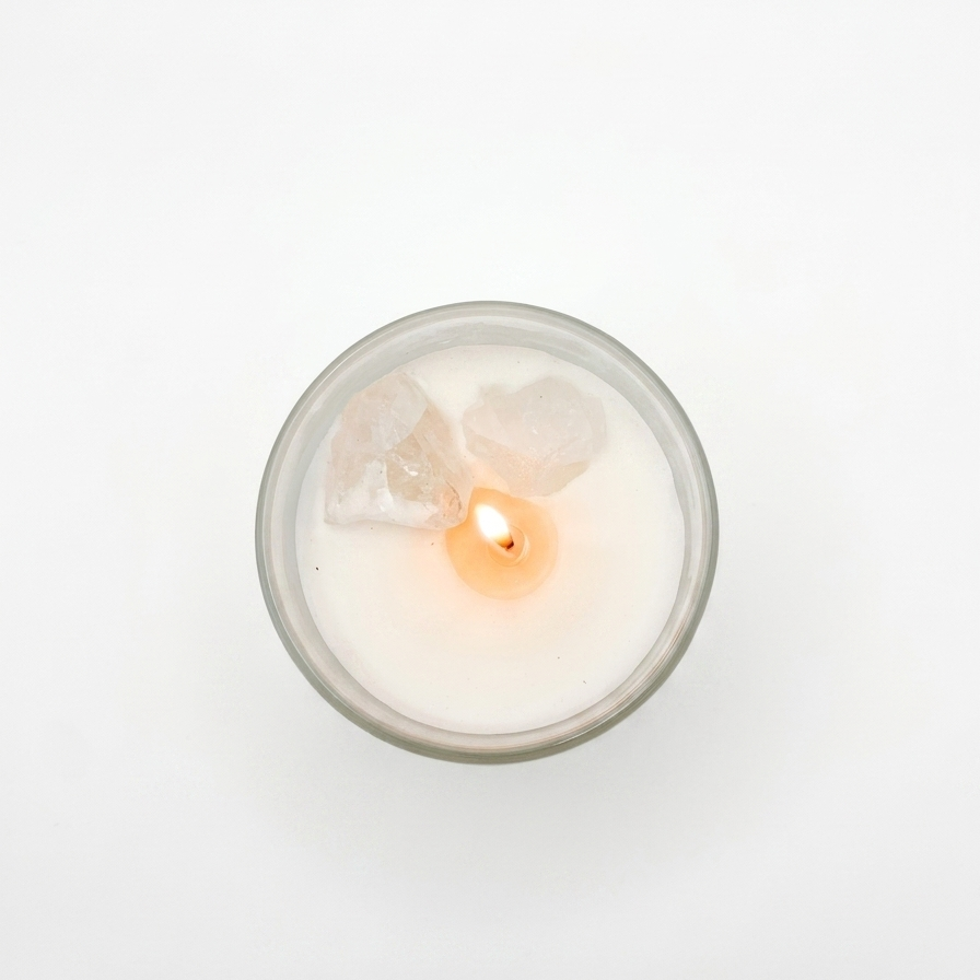 Wellness candle for physical well-being and vibrational elevation.
